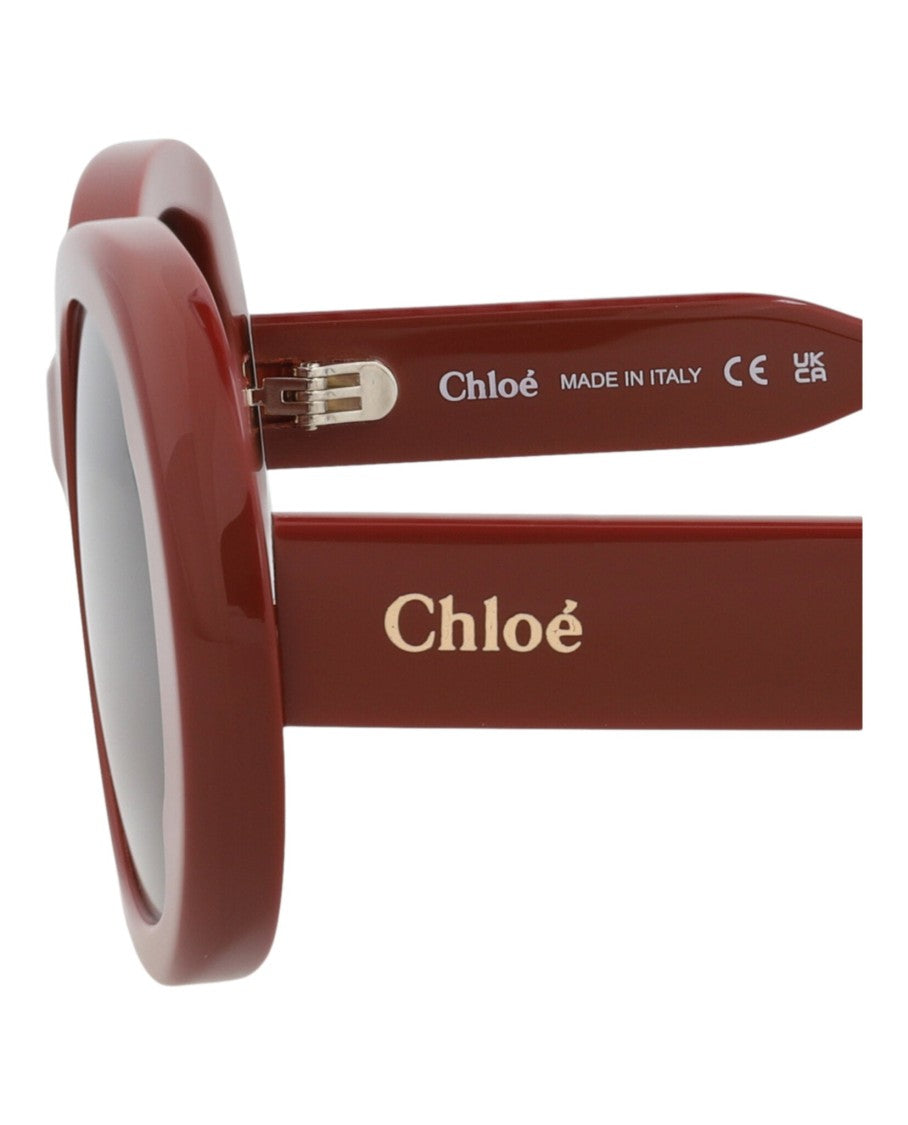 Chloé Round-Frame Sunglasses With Saddle Nose Bridge