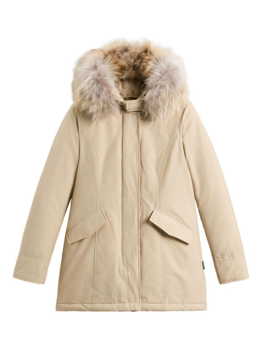 Woolrich Beige Parka With Fitted Silhouette