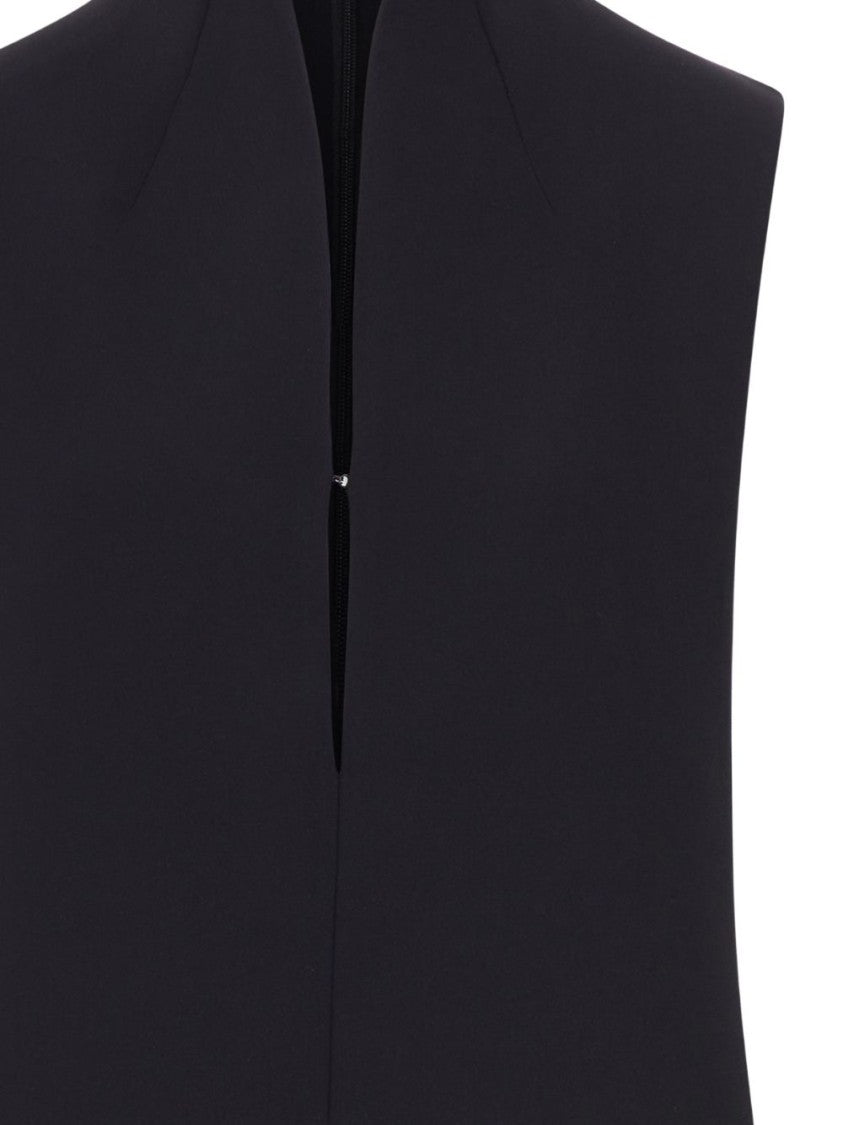 Khaite Asymmetrical Hem Top With Sculptural Stand-Up Collar
