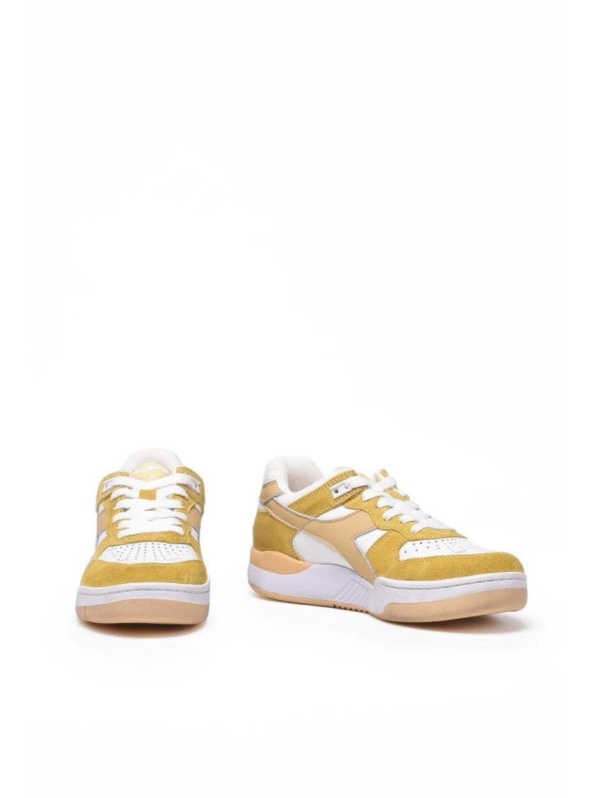 Diadora Heritage White Yellow Leather B.560 Sneakers