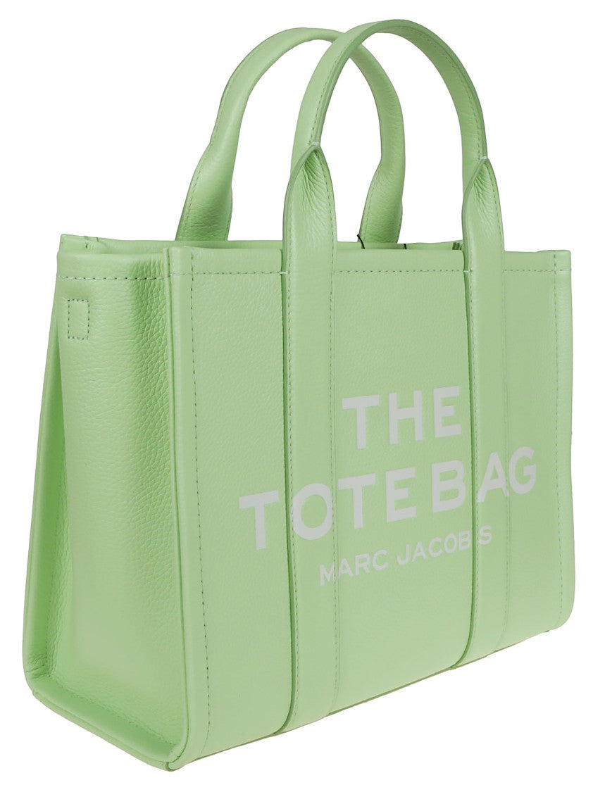 Marc Jacobs Compact Grainy Leather Tote With Engraved Logo