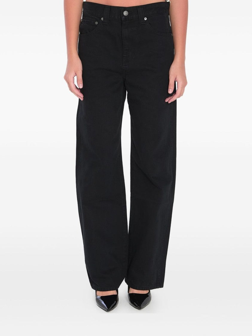 Khaite Relaxed-Fit Black Jeans With Vintage Wash