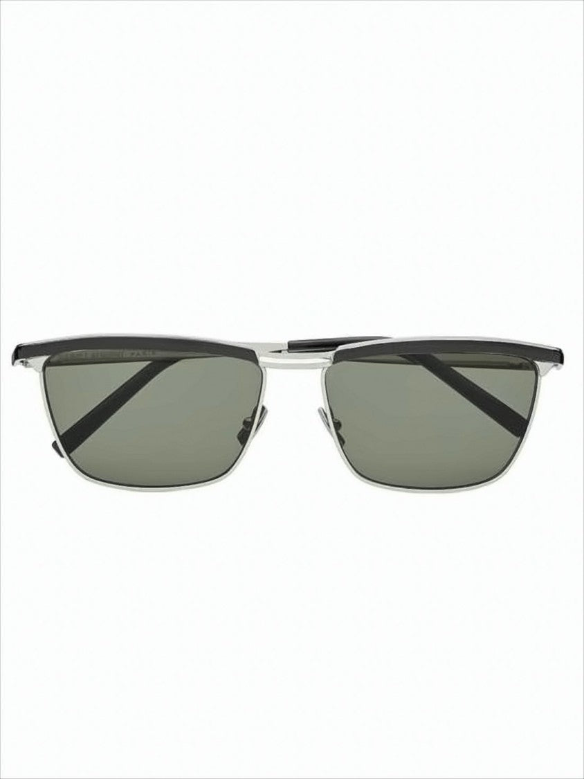 Saint Laurent Rectangular Metal Frame Sunglasses