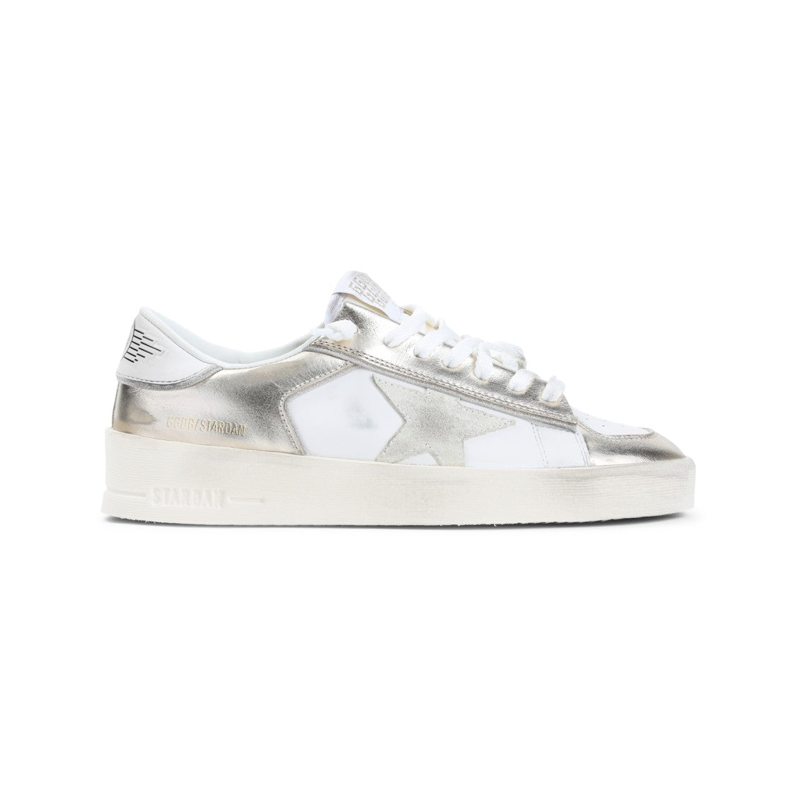 Golden Goose Platinum Cow Leather Stardan Sneakers