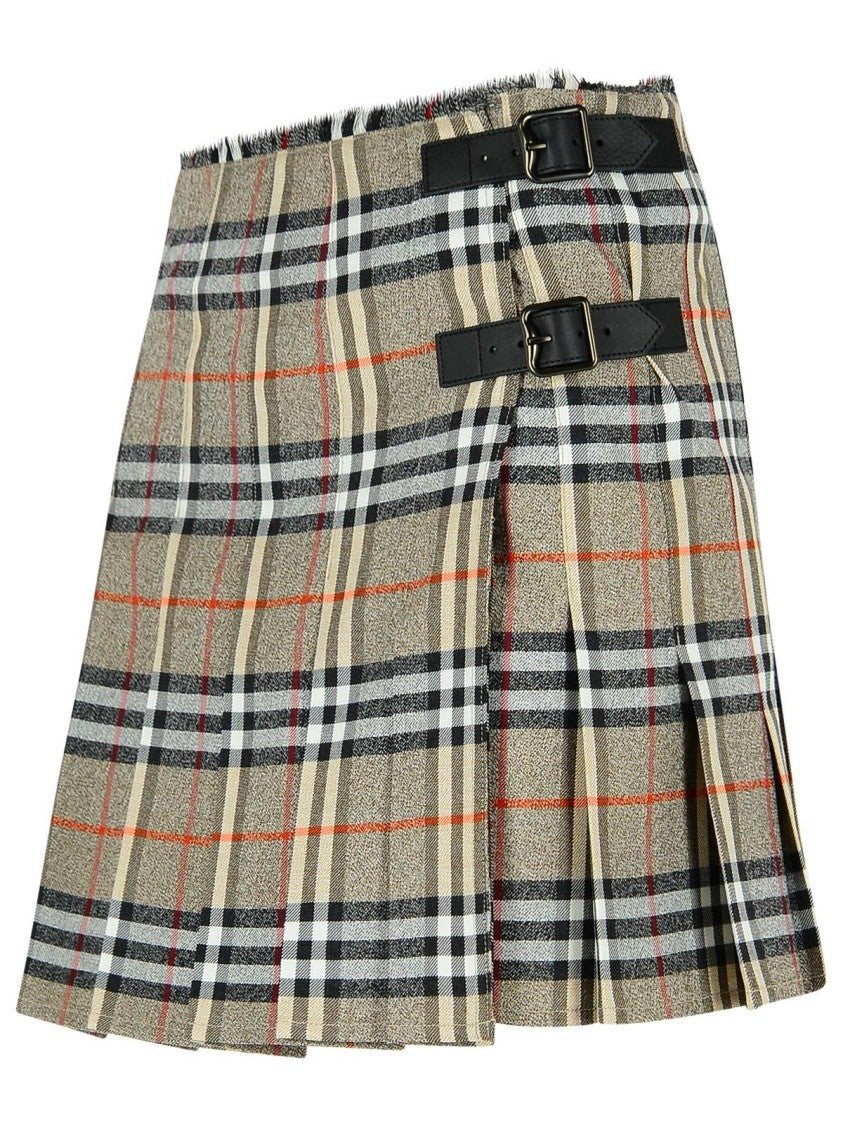 Burberry Grey Wool Mini Kilt