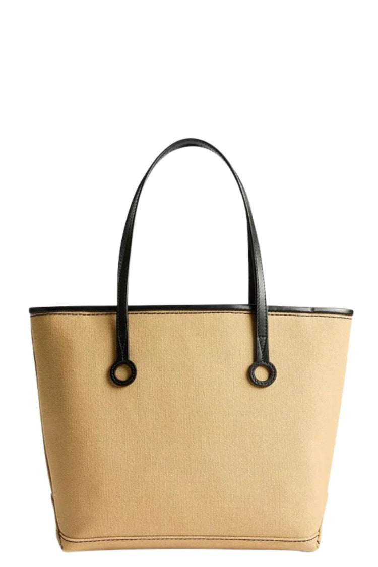 J. W. Anderson Beige Black Small Anchor Canvas Leather-Trim Tote Bag