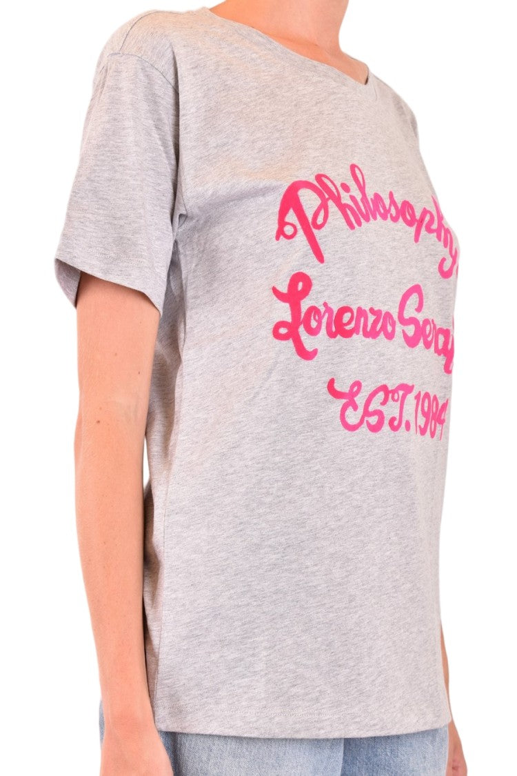 Philosophy Di Lorenzo Serafini Grey 100% Cotton Philosophy Signature T-Shirt