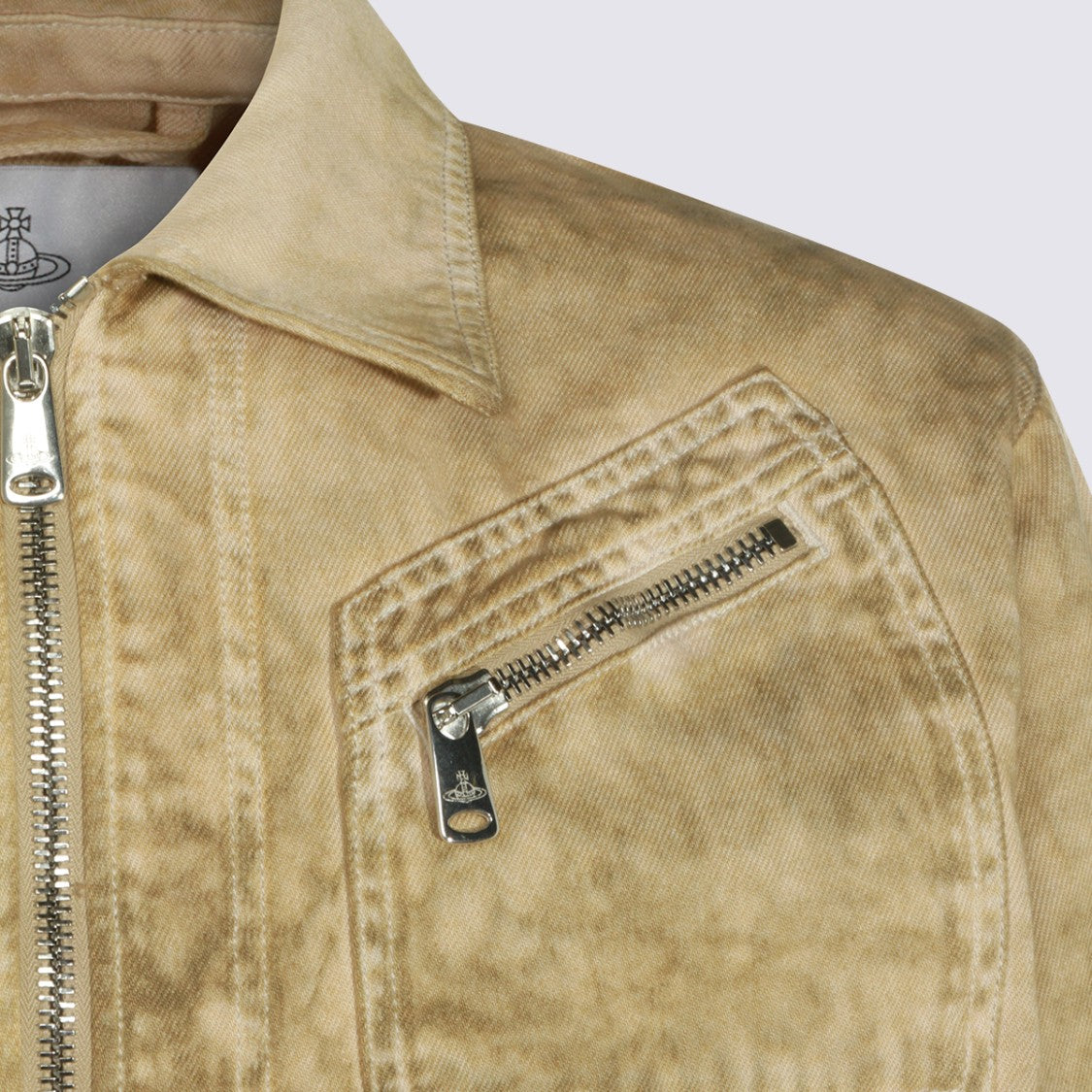 Vivienne Westwood Vintage-Inspired Washed Beige Jacket With Classic Collar
