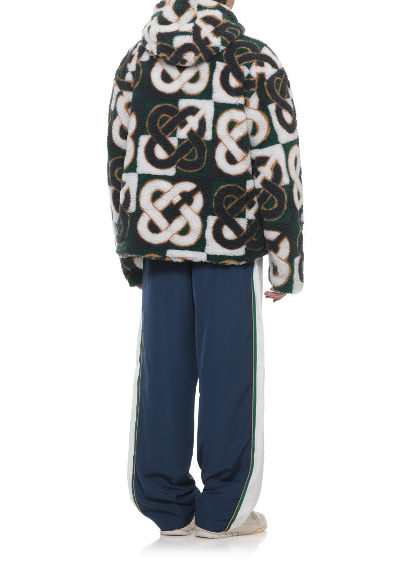 Casablanca Green Monogram Fleece Zip Jacket