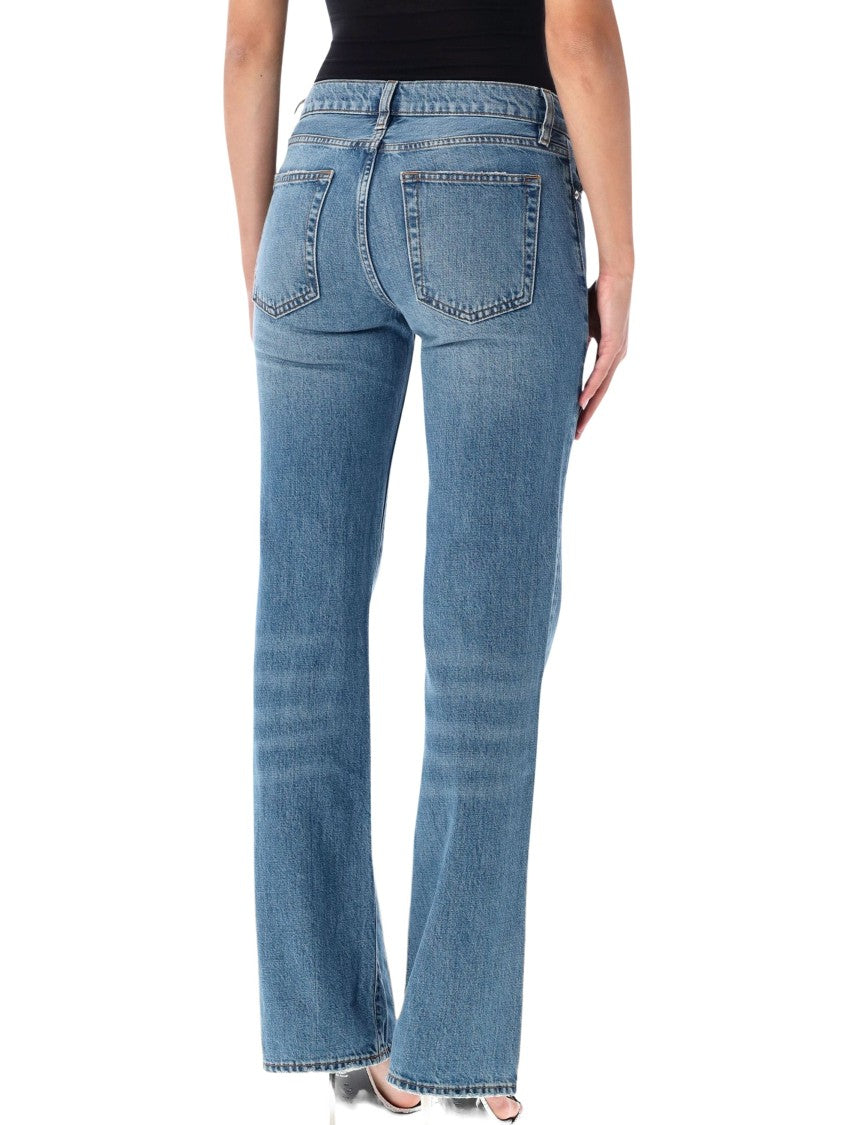 Frame Fluid Denim Bootcut Jeans With Low-Rise Waist