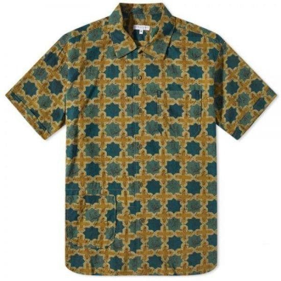 Engineered Garments Geometric Pattern Short-Sleeved Shirt With Classic Collar