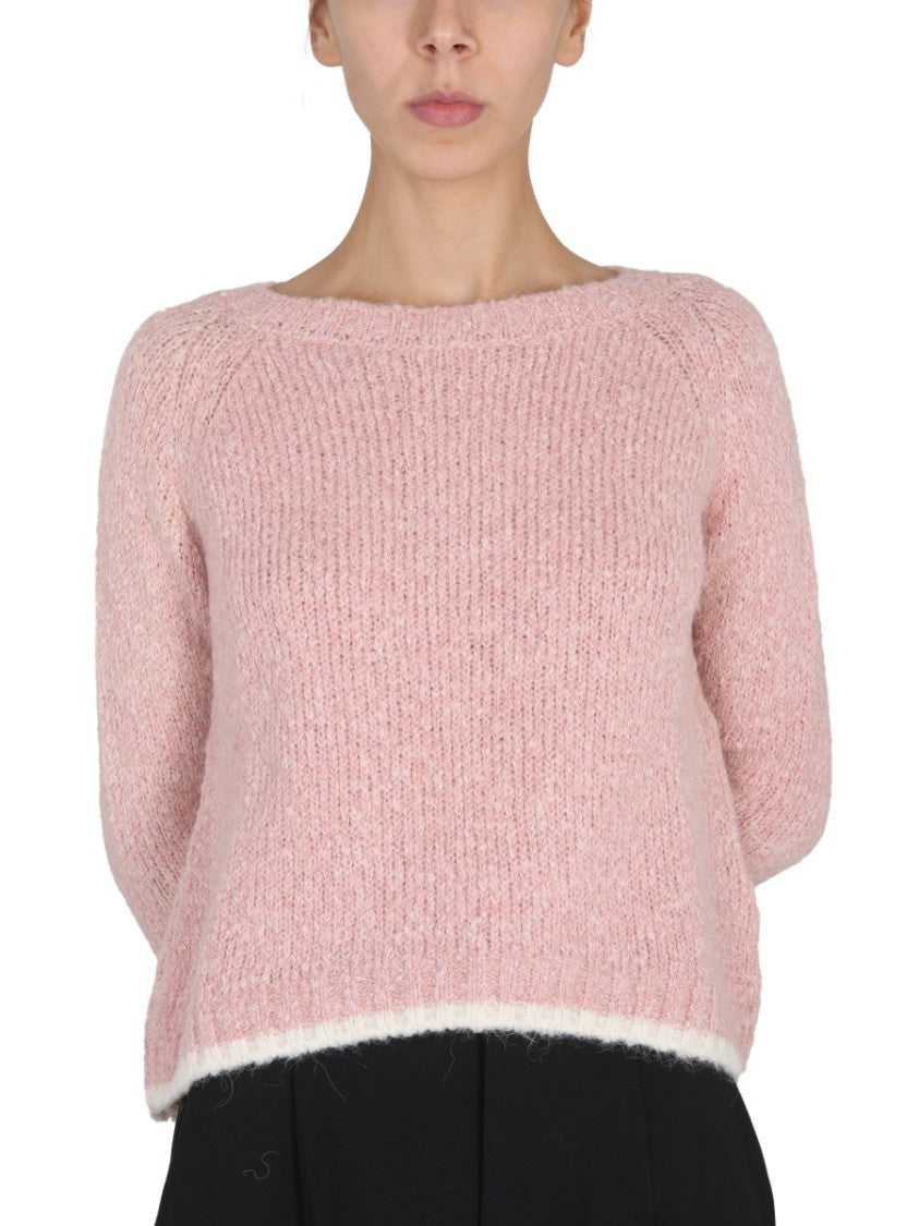 Aspesi Alpaca Blend Sweater With Contrasting Trim