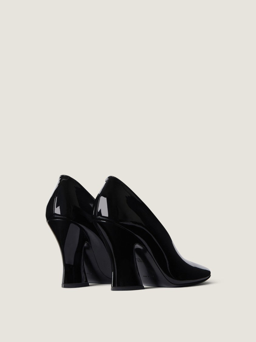 Givenchy Sculpted Black Patent Leather Block Pumps