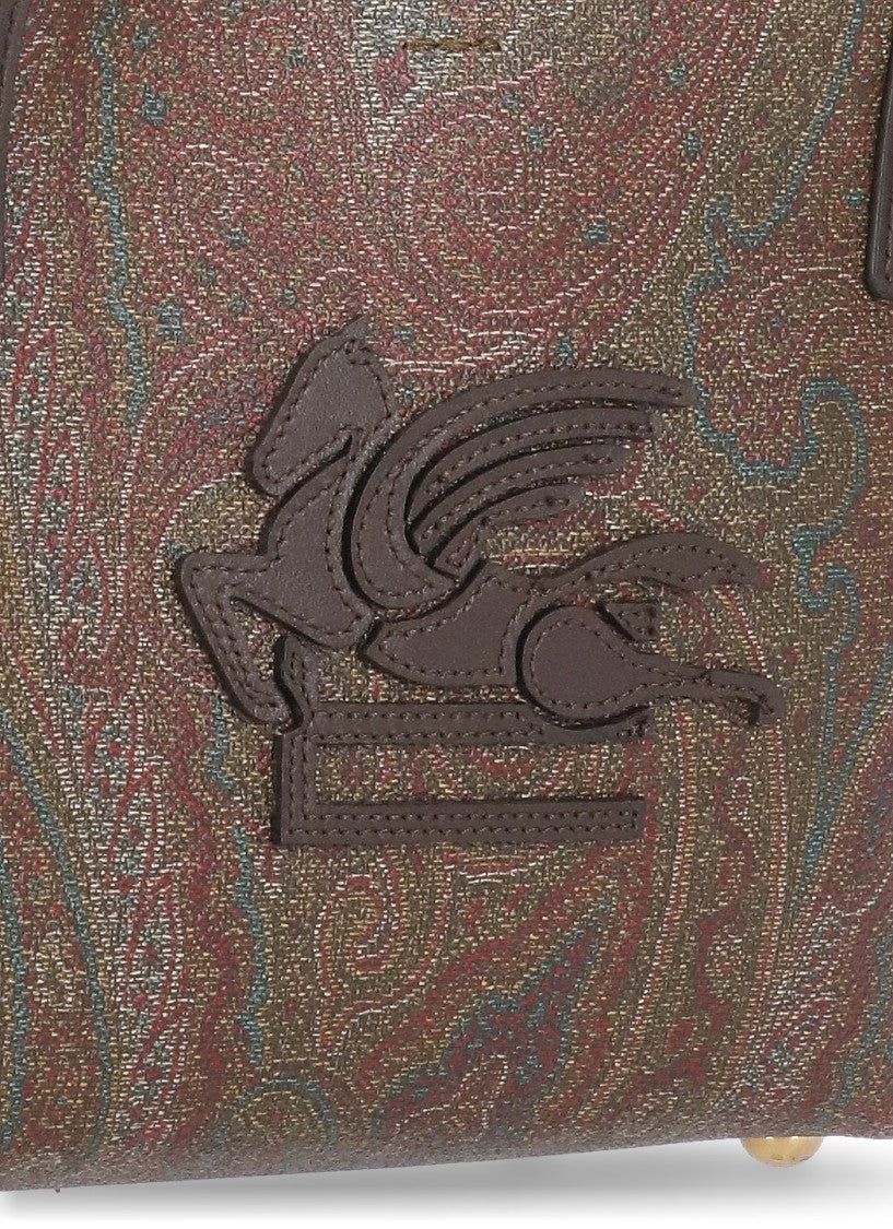 Etro Compact Cotton Shoulder Bag With Iconic Paisley Design