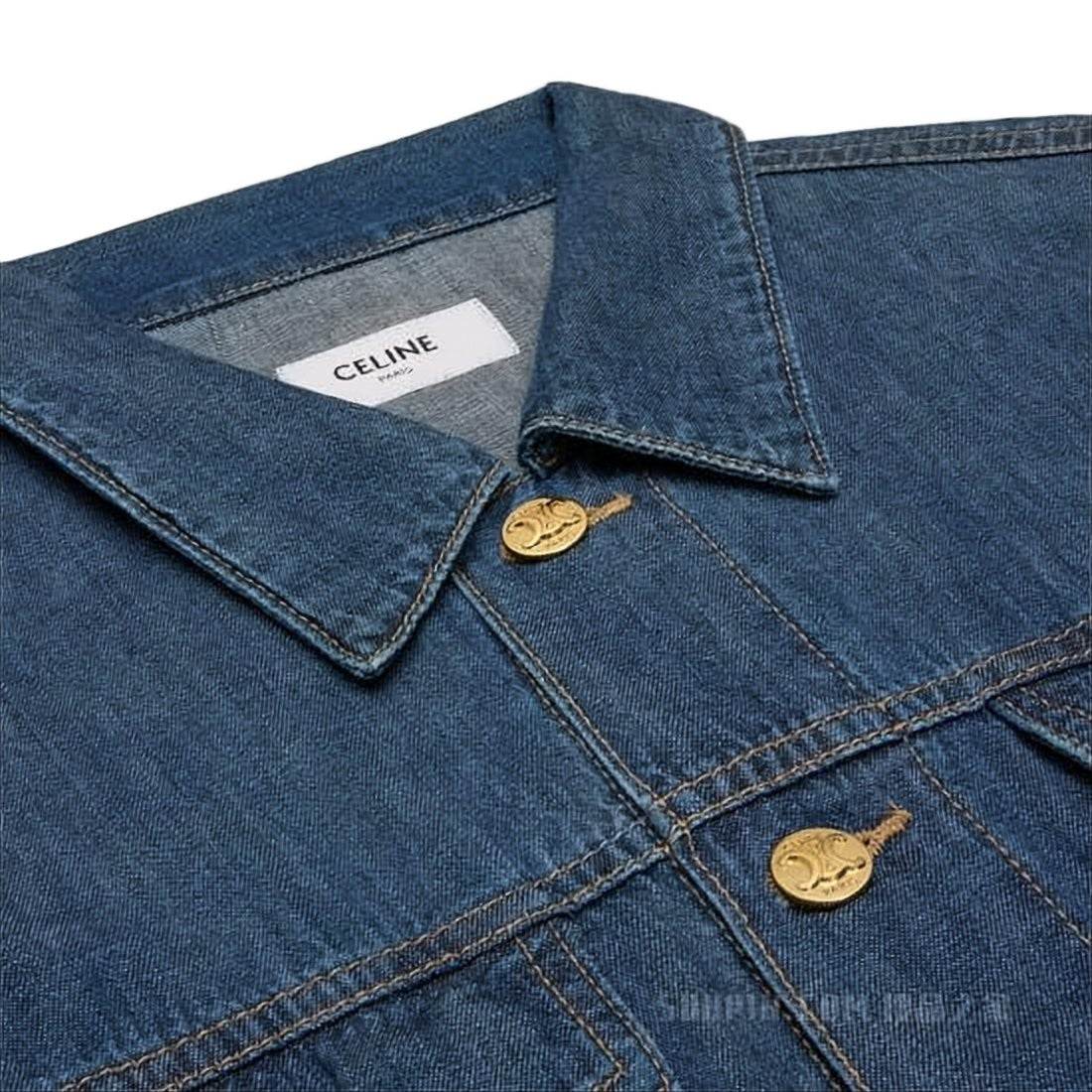 Celine Cropped Denim Jacket With Structured Silhouette