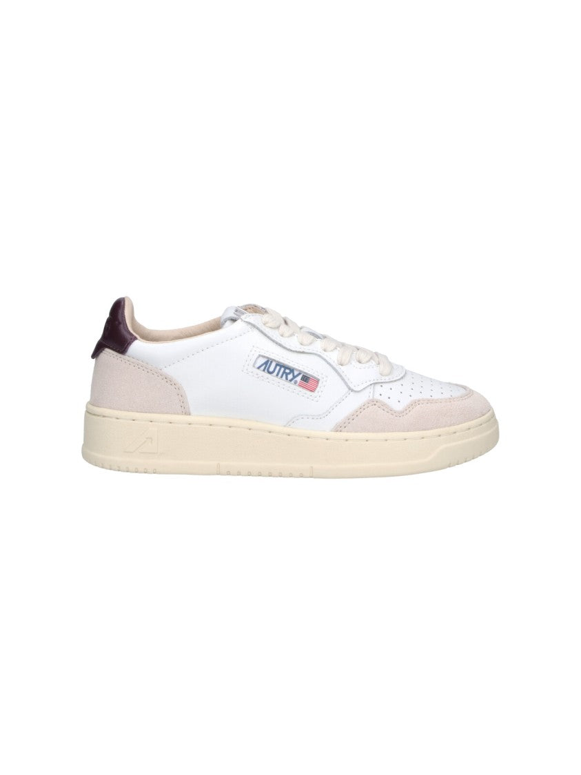 Autry Low-Top Leather Sneakers With Suede Overlays