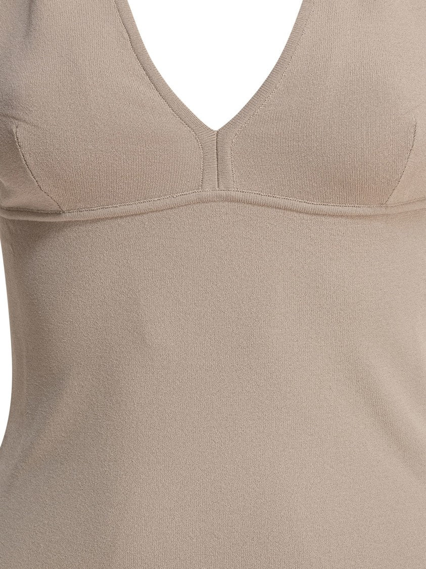 Max Mara Slim-Fit Viscose Top With American Neckline