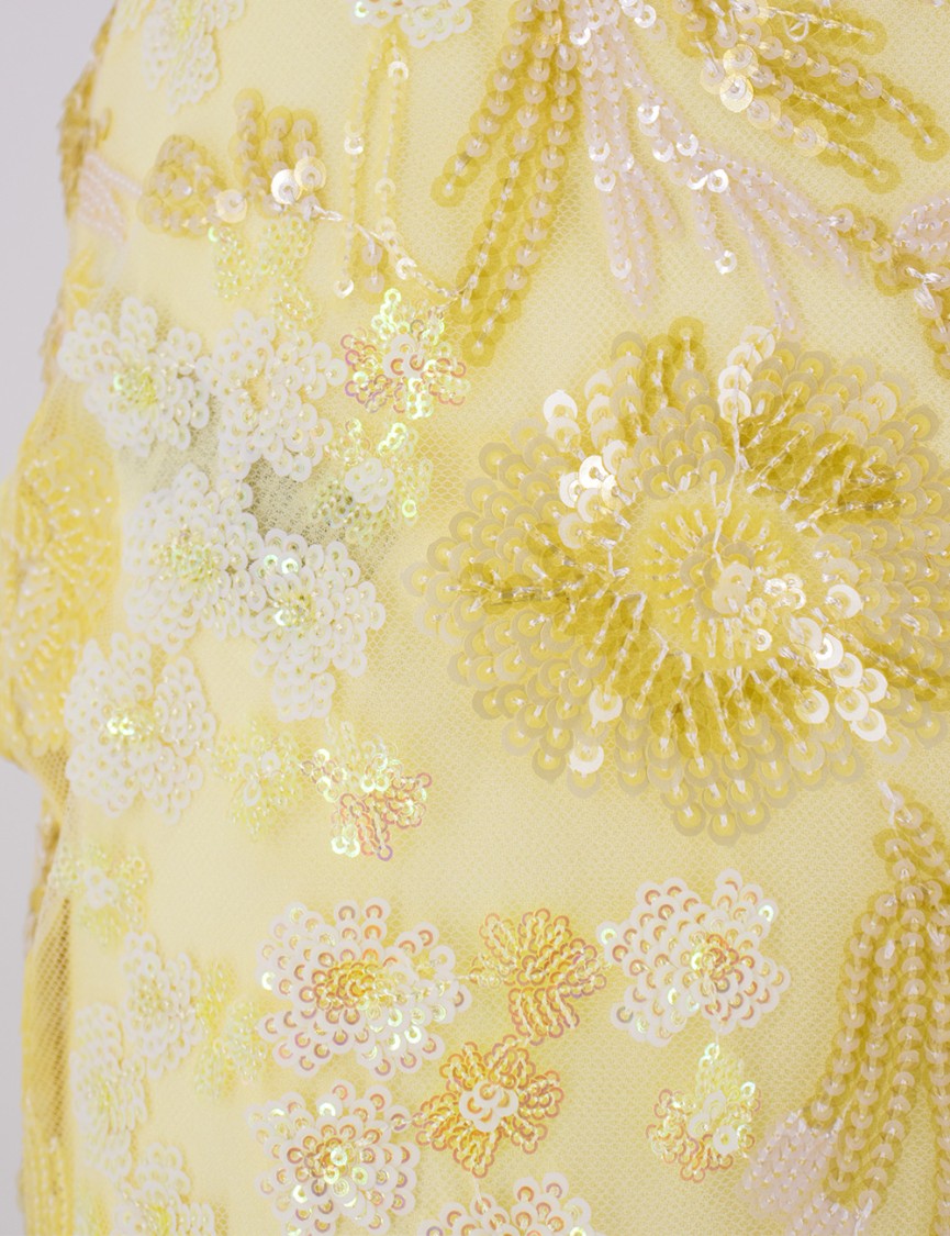 Ermanno Firenze Floral Patterned Midi Skirt With Sequins