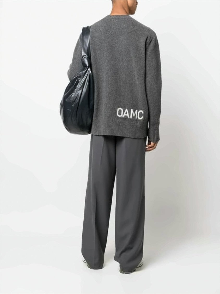 Oamc Relaxed Fit Wool Sweater With Ribbed Detailing
