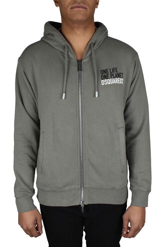 Dsquared2 Cotton Hooded Sweatshirt With Inspirational Inscription