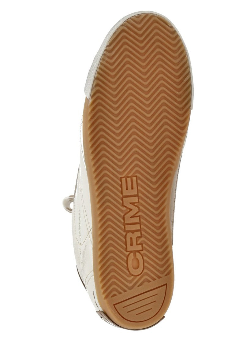 Crime London White Sneakerina Double Laces Leather Sneakers