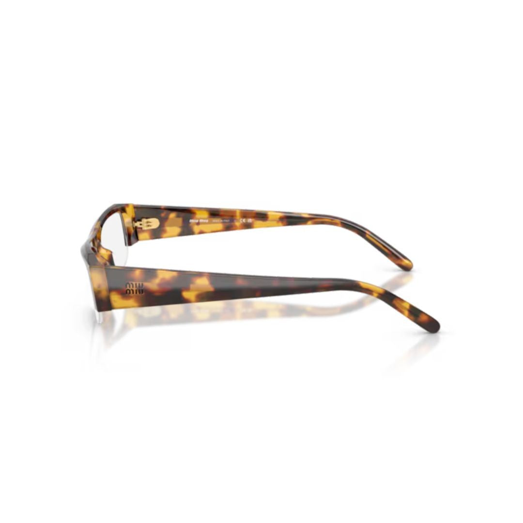 Miu Miu Tortoiseshell Half-Rim Eyeglasses With Slim Arms