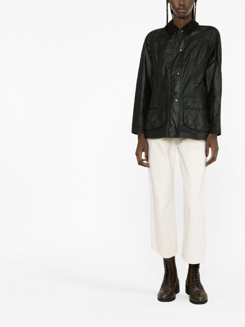 Barbour Green Cotton Jacket With Structured Silhouette