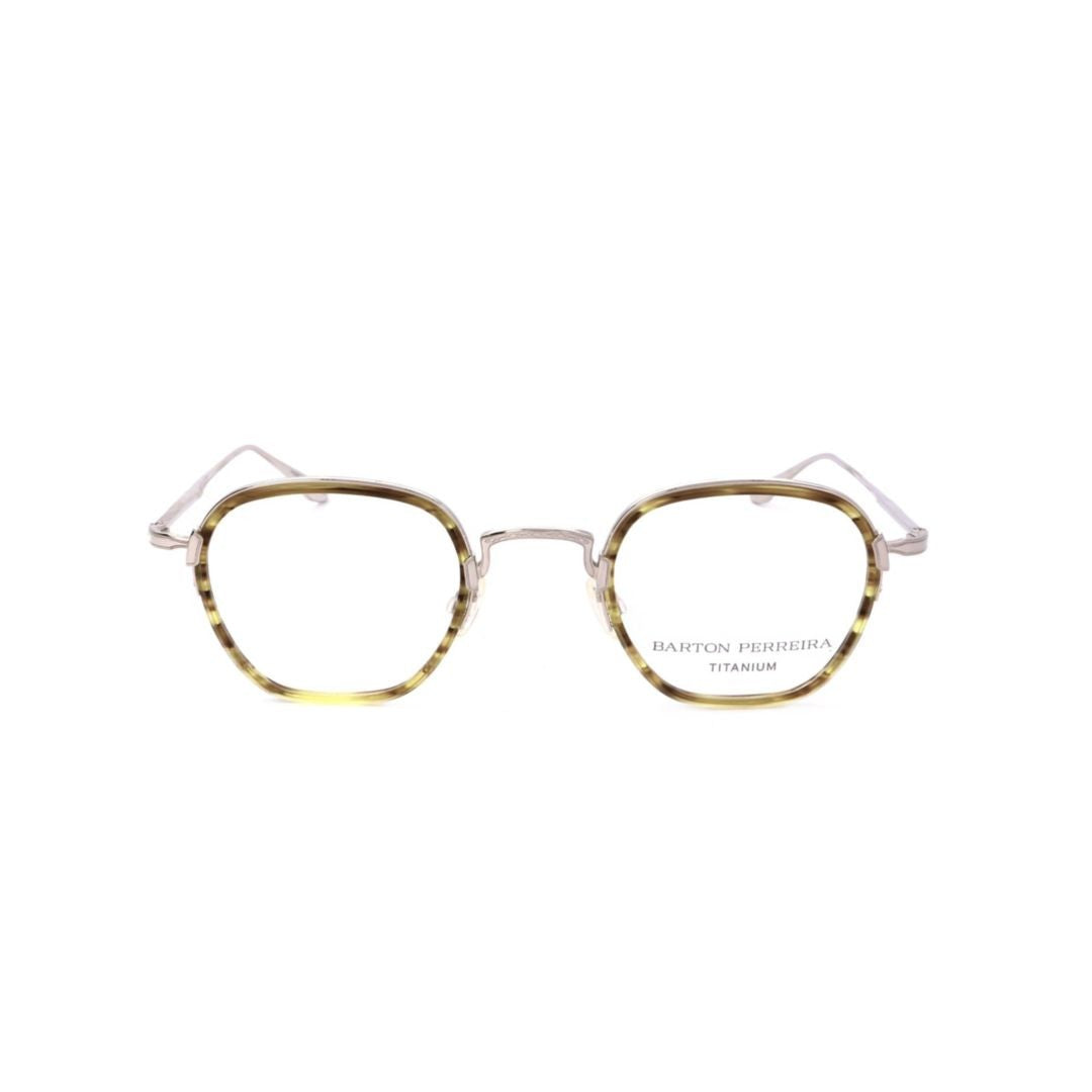 Barton Perreira Bp5066 462Es Thin Metal Round Square Eyeglasses With Tortoiseshell Detailing