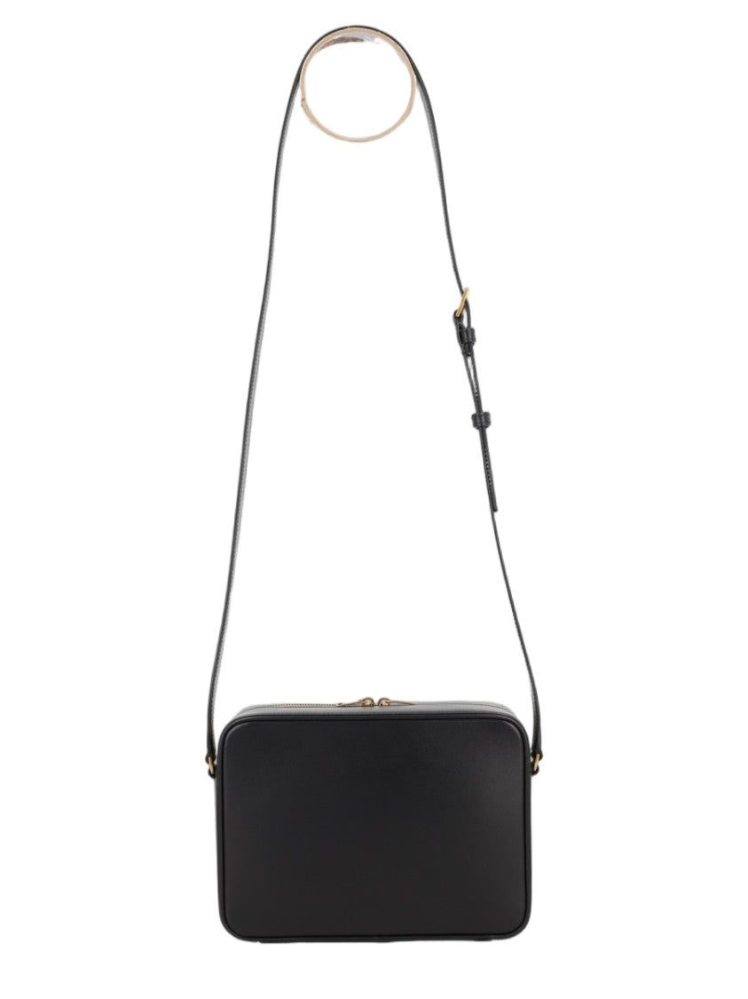 Saint Laurent Structured Black Calfskin Camera Bag With Adjustable Strap