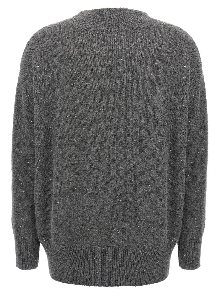 Brunello Cucinelli V-Neck Cashmere And Silk Blend Sweater