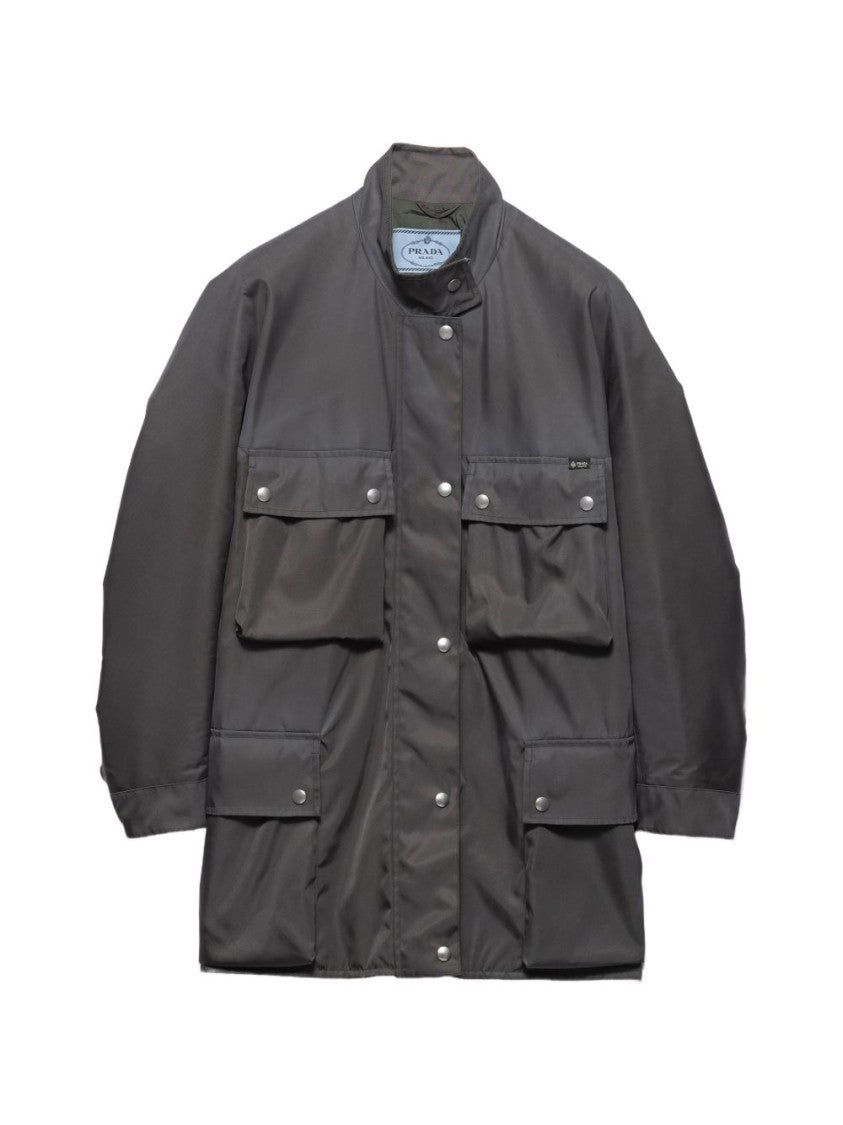 Prada Black Re-Nylon Waterproof Quilted Rain Jacket