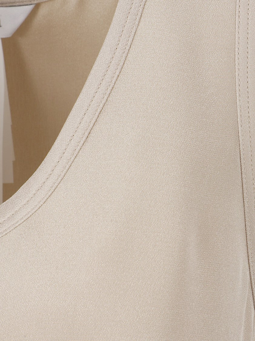 Max Mara Silk Sleeveless Top With Scoop Neckline And Soft Drape