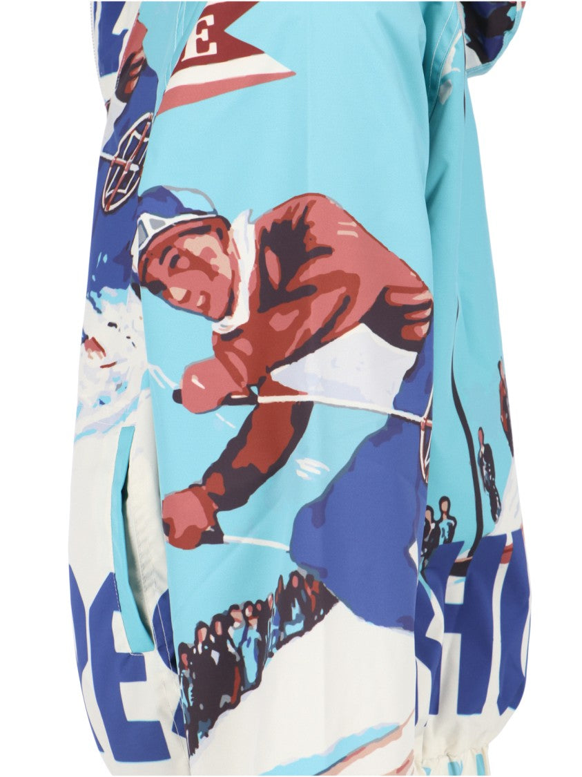 Rhude Hooded Technical Jacket In Light Blue