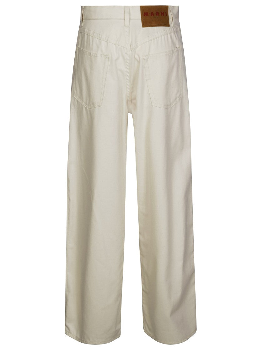 Marni Wide-Leg High-Waisted Pants With Classic Five-Pocket Design