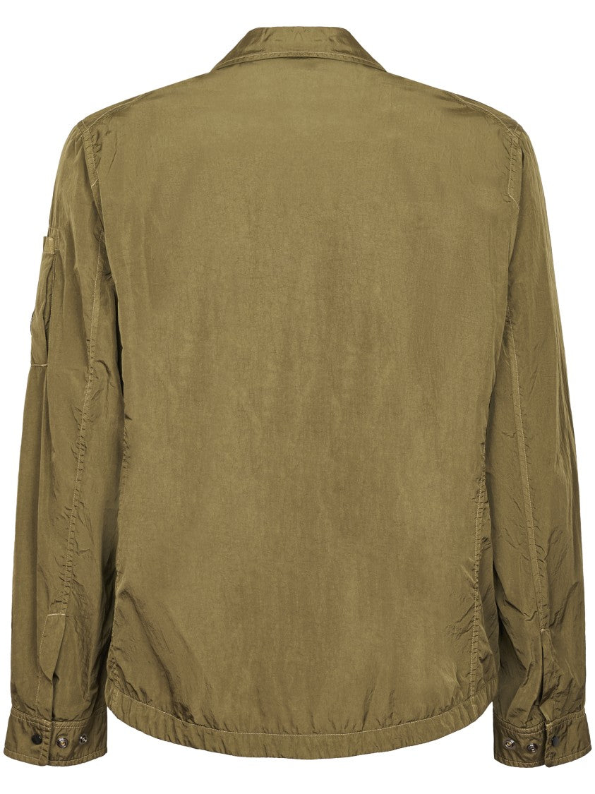 C.P. Company Lightweight Brown Overshirt Jacket With Classic Collar