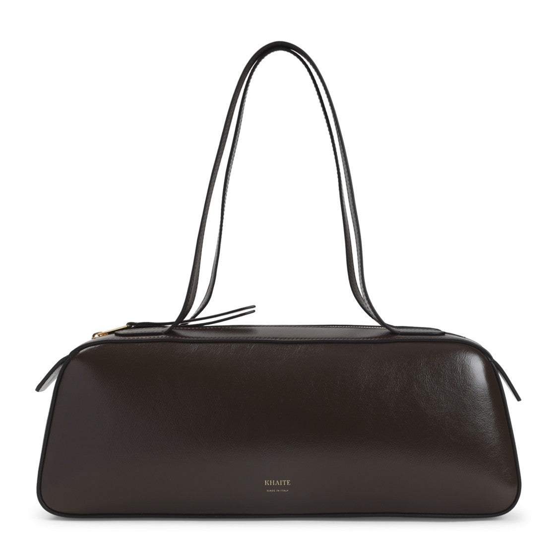 Khaite Rectangular Shoulder Bag In Rich Brown Calfskin Leather