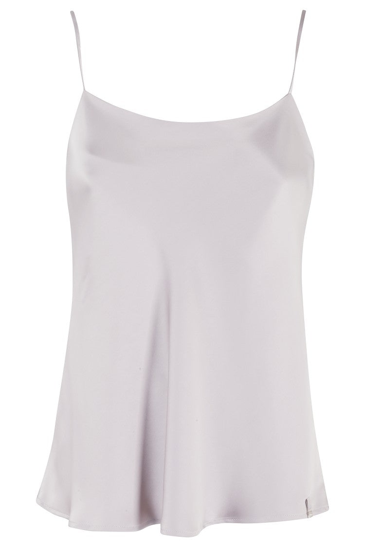 Herno Satin Top With Straight Neckline And Delicate Straps