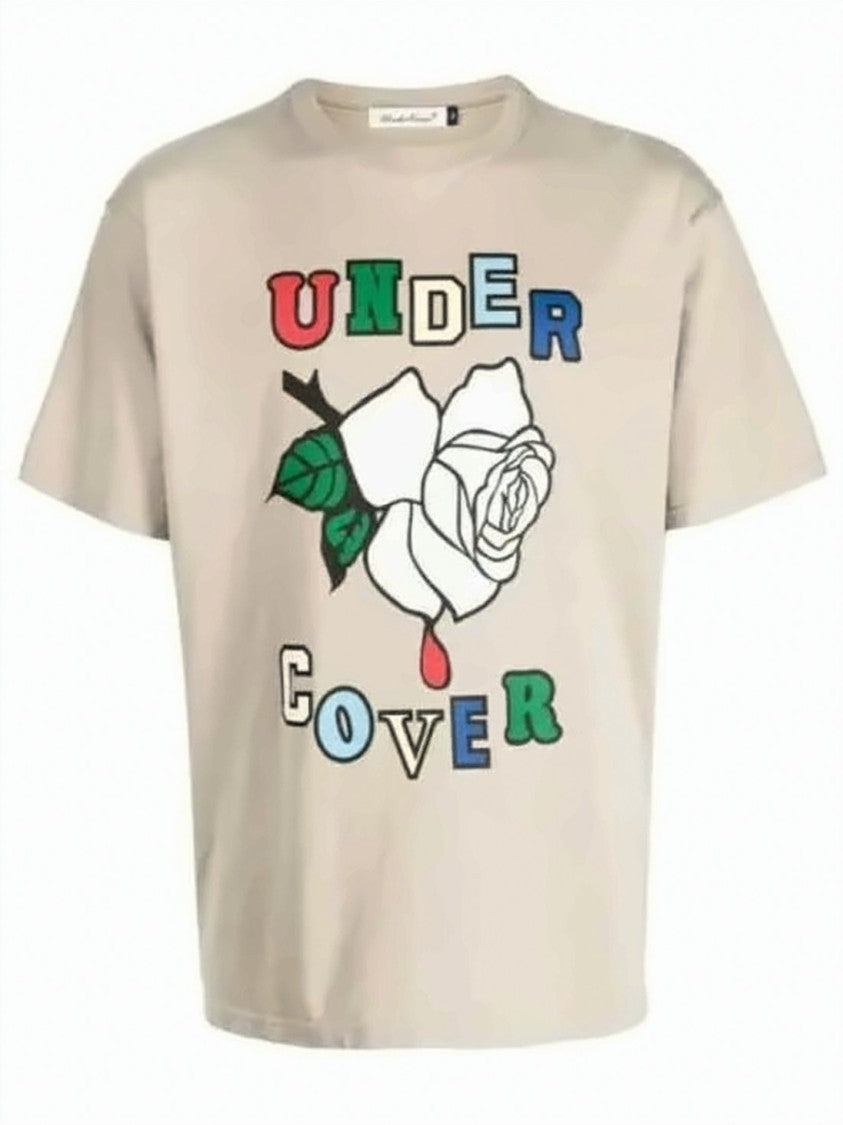 Undercover Short-Sleeved Graphic T-Shirt With Bold Rose Design