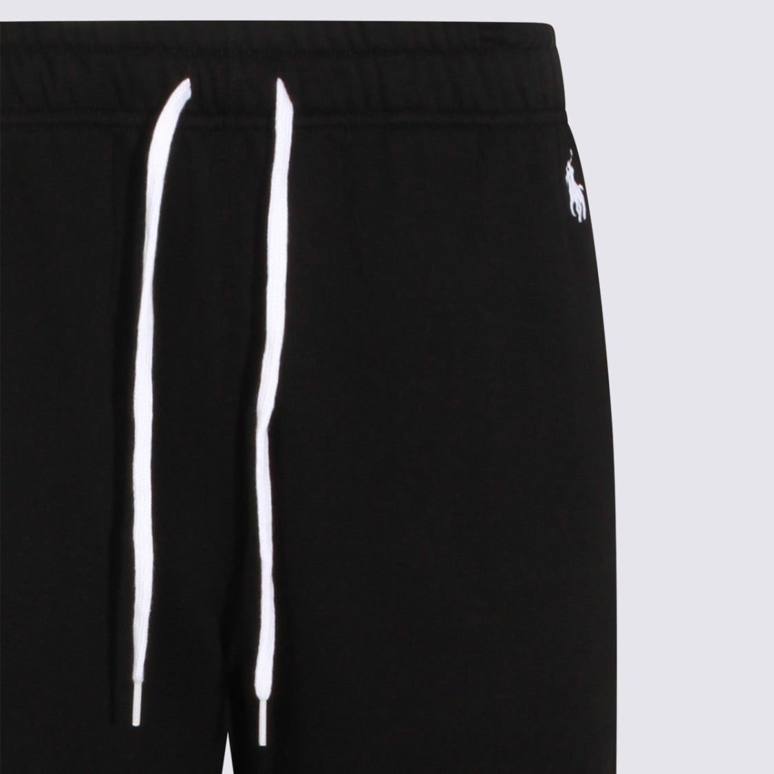 Polo Ralph Lauren Tapered Black Trousers With Elastic Waistband And Ribbed Cuffs