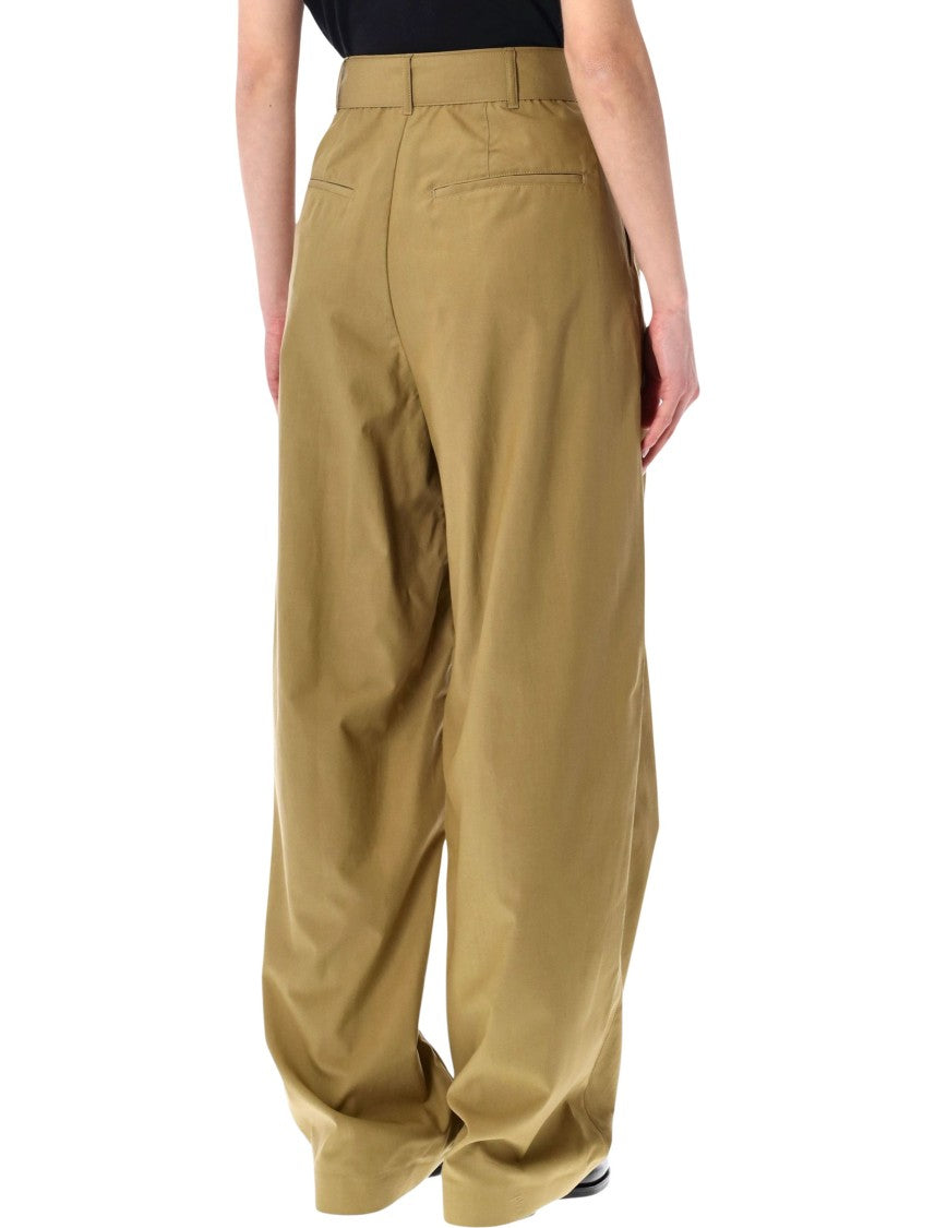Soeur Cole Wide Leg Popeline Cotton Trousers