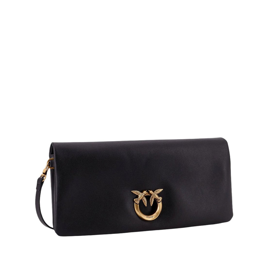 Pinko Black Leather Clutch Bag