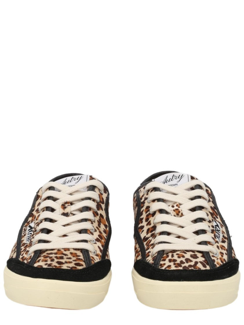 Autry Leopard Print Low-Top Sneakers With Cream Accents