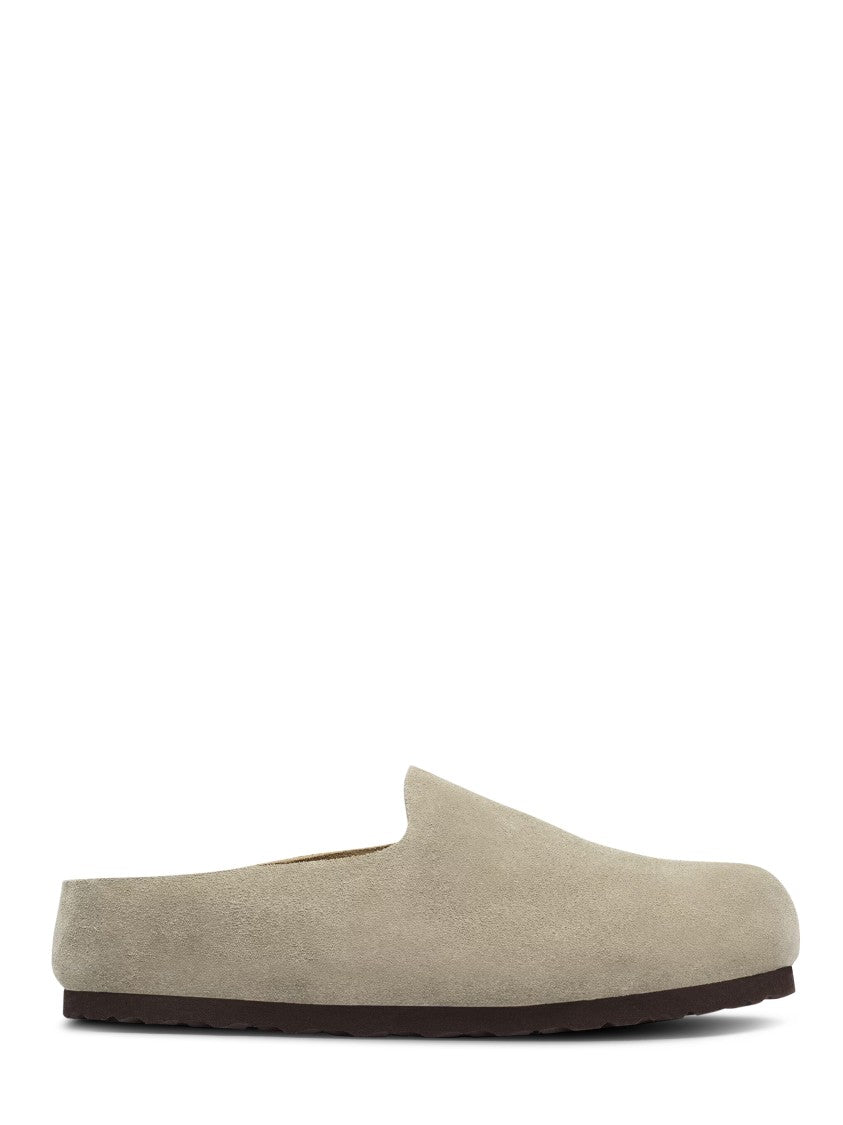 Birkenstock Minimalist Taupe Slip-On Suede Flat Shoes