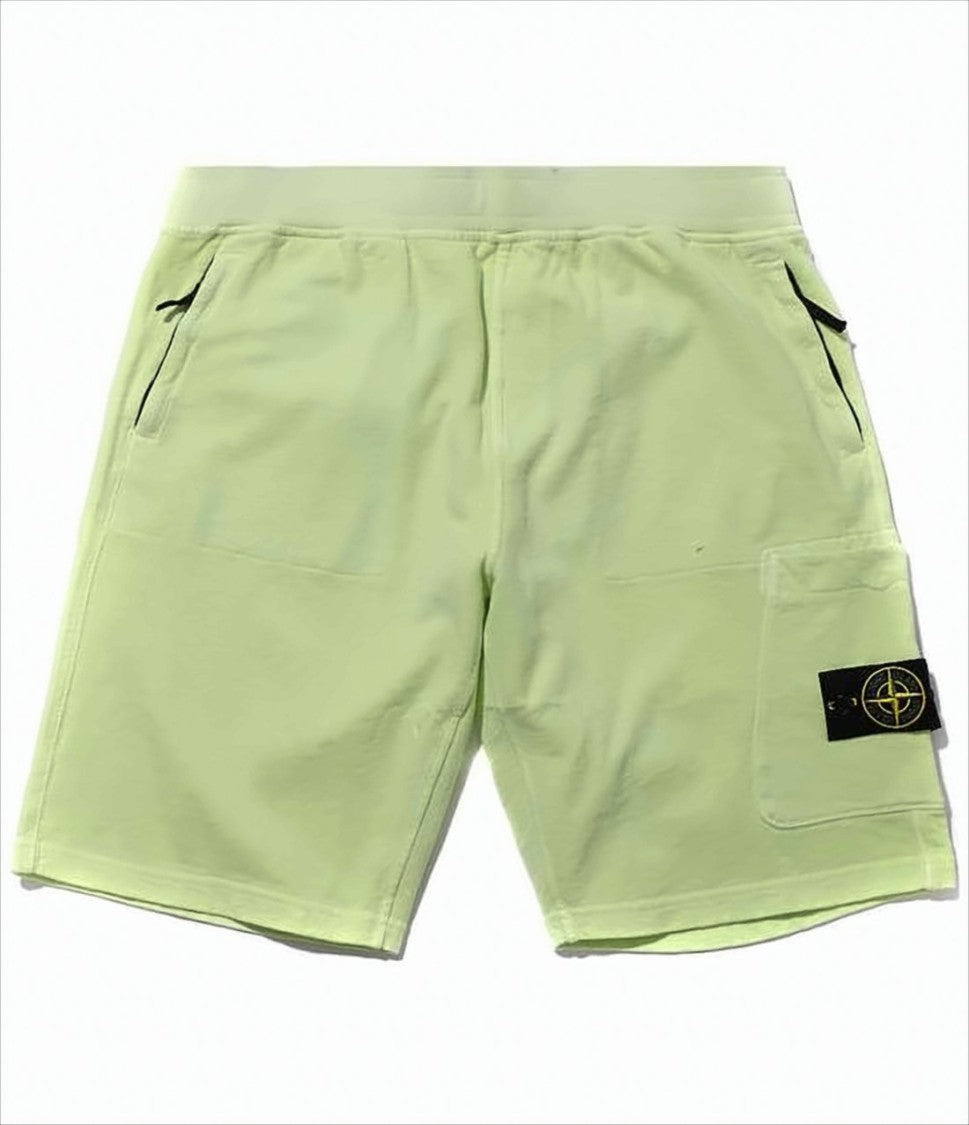 Stone Island Relaxed Fit Green Cotton Shorts