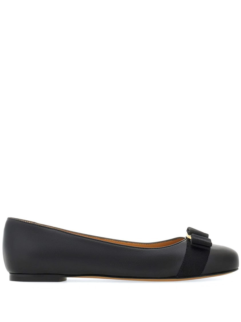 Salvatore Ferragamo Black Varina Soft Leather Ballet Flats
