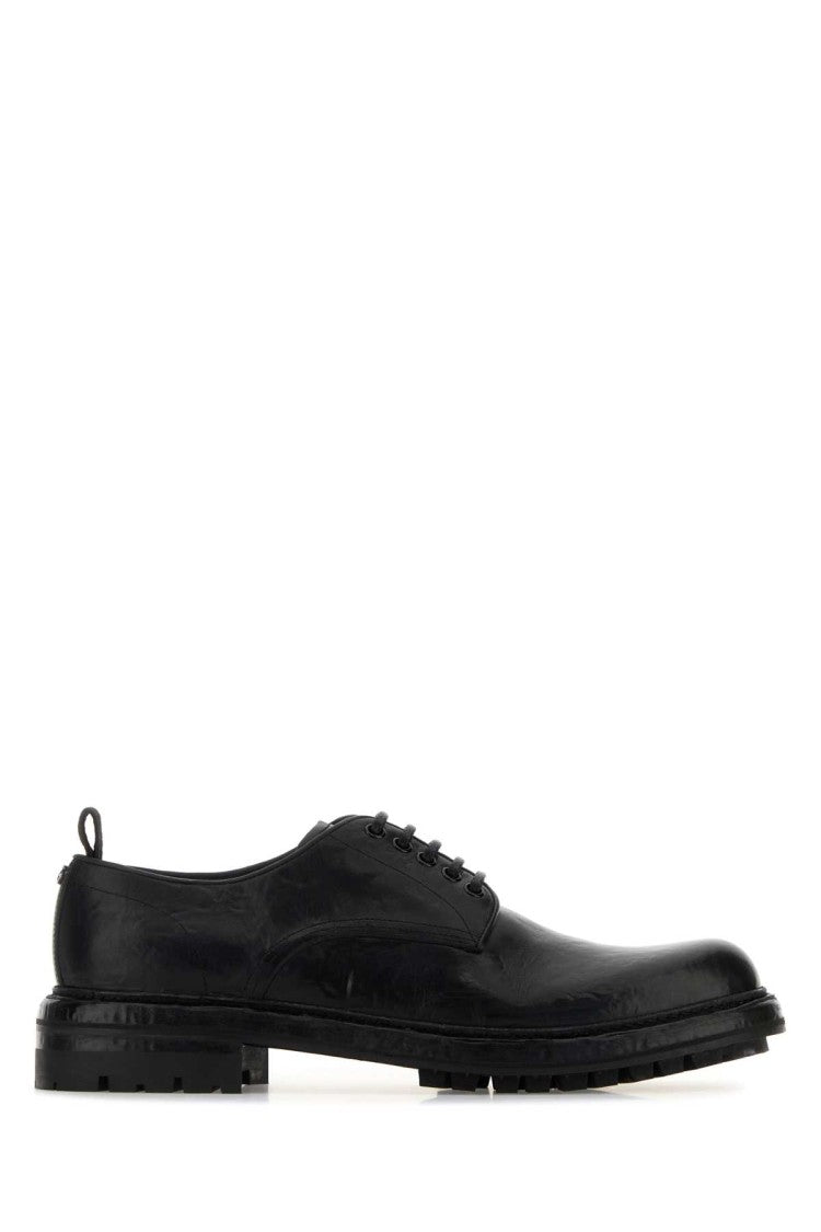 Dolce & Gabbana Black Leather Lace-Up Shoes