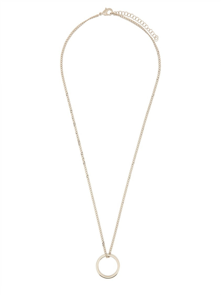 Mm6 By Maison Margiela Minimal Logo Pendant Brass Necklace