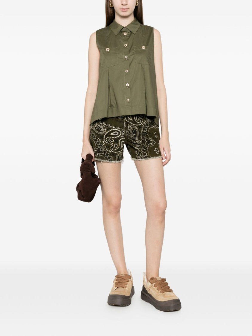 Twin-Set Green Buttoned Flap Pocket Shirt