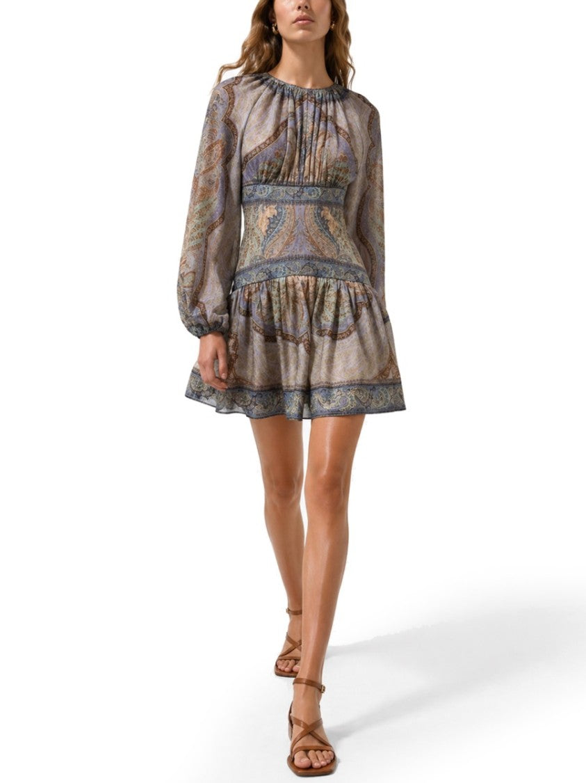 Zimmermann Neutrals Wonderlust Voluminous Sheer Mini Dress