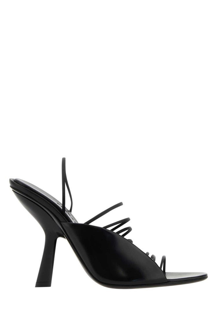 Salvatore Ferragamo Black Fabric And Leather Sandals